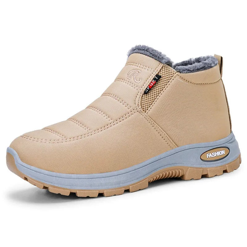 Zivara | Women's Slip-On Fleece-Lined Winter Boots - Beige - Image 1