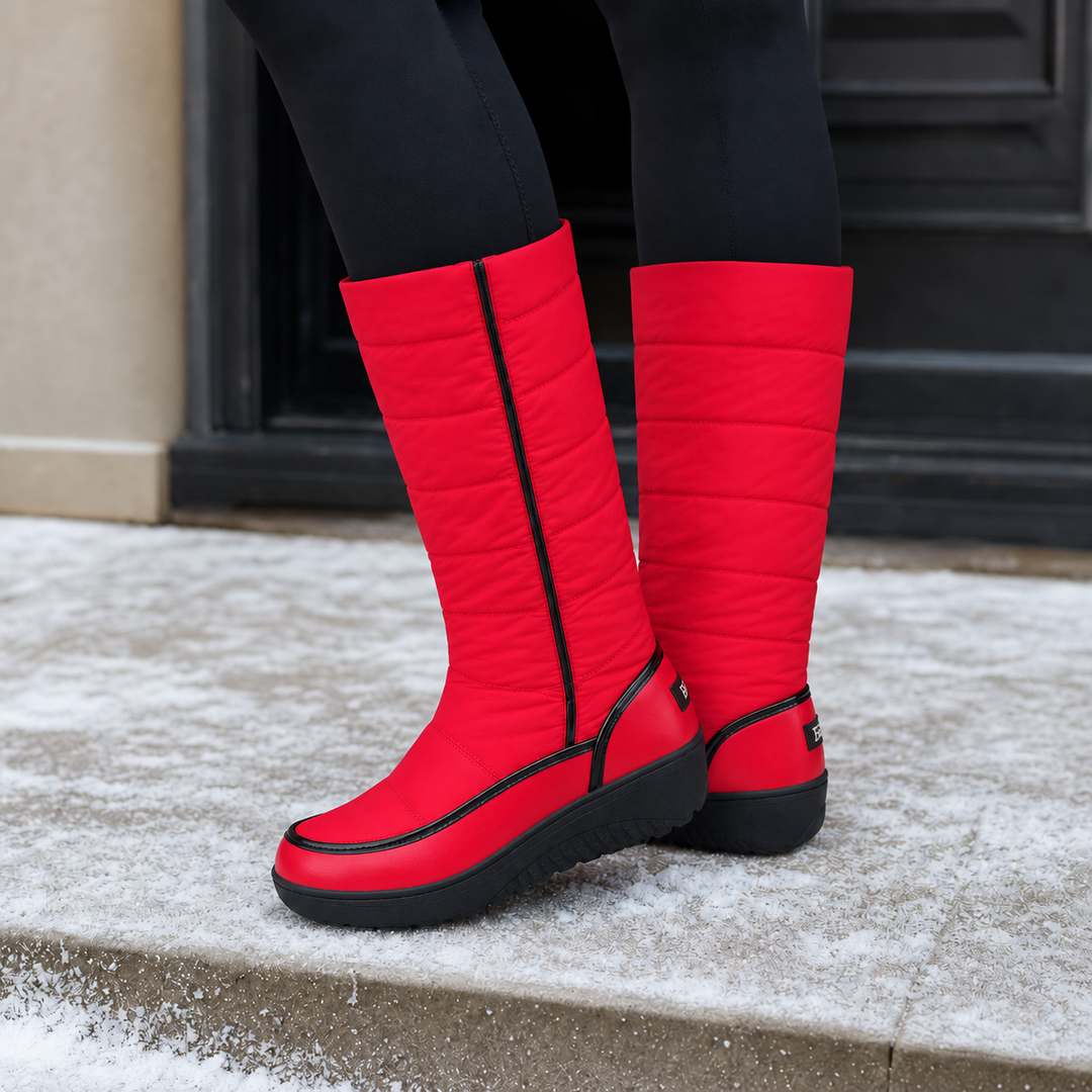 Zivenne | Women's Knee-High Winter Boots - Red - Image 1